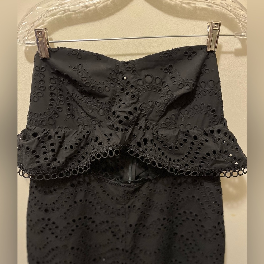 Topshop Black Broderie Anglaise Jumpsuit Sz 12 - Picture 5 of 10